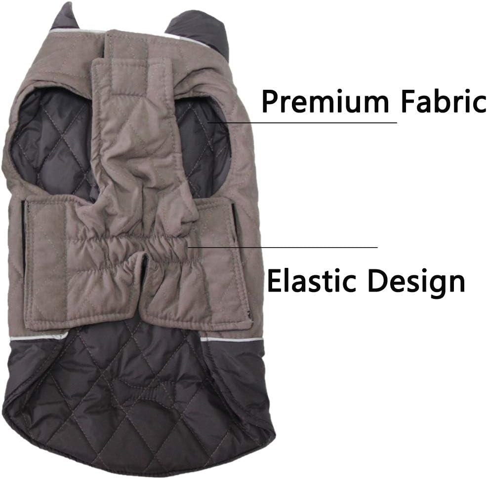 Reversible Dog Coats for Small Dogs Waterproof Warm Puppy Jacket for Cold Winter,Grey S