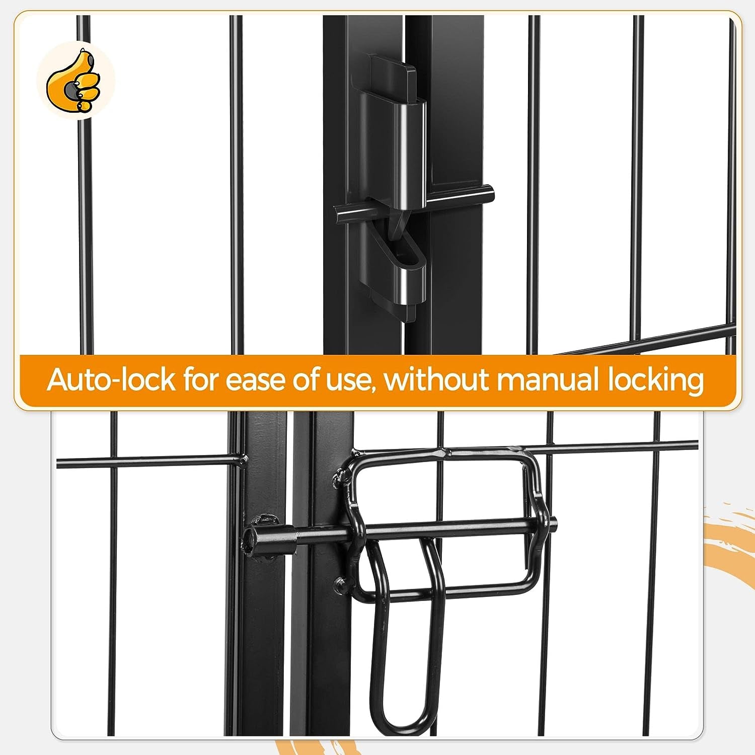 32-Inch Heavy Duty Dog Pen- Foldable Metal 16 Panel Dog Pen Dog Exercise Pen Barrier Kennel Portable Cat Duck Chicken Puppy Fence with Door Outdoor & Indoor Black