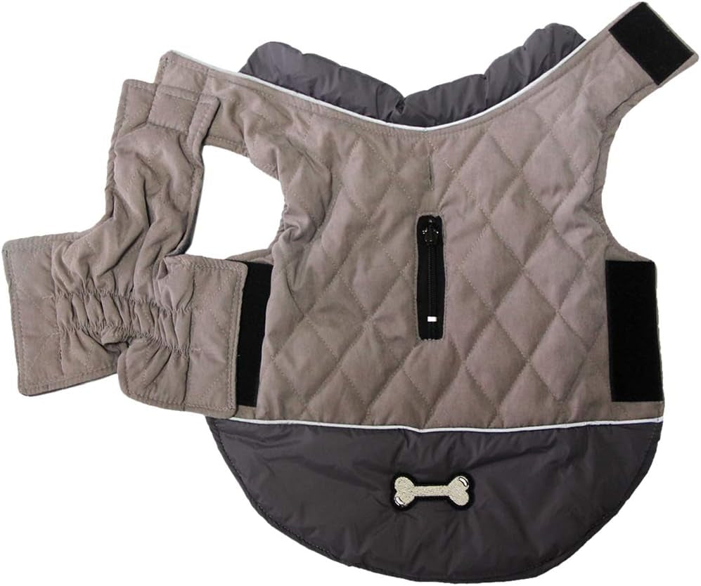 Reversible Dog Coats for Small Dogs Waterproof Warm Puppy Jacket for Cold Winter,Grey S