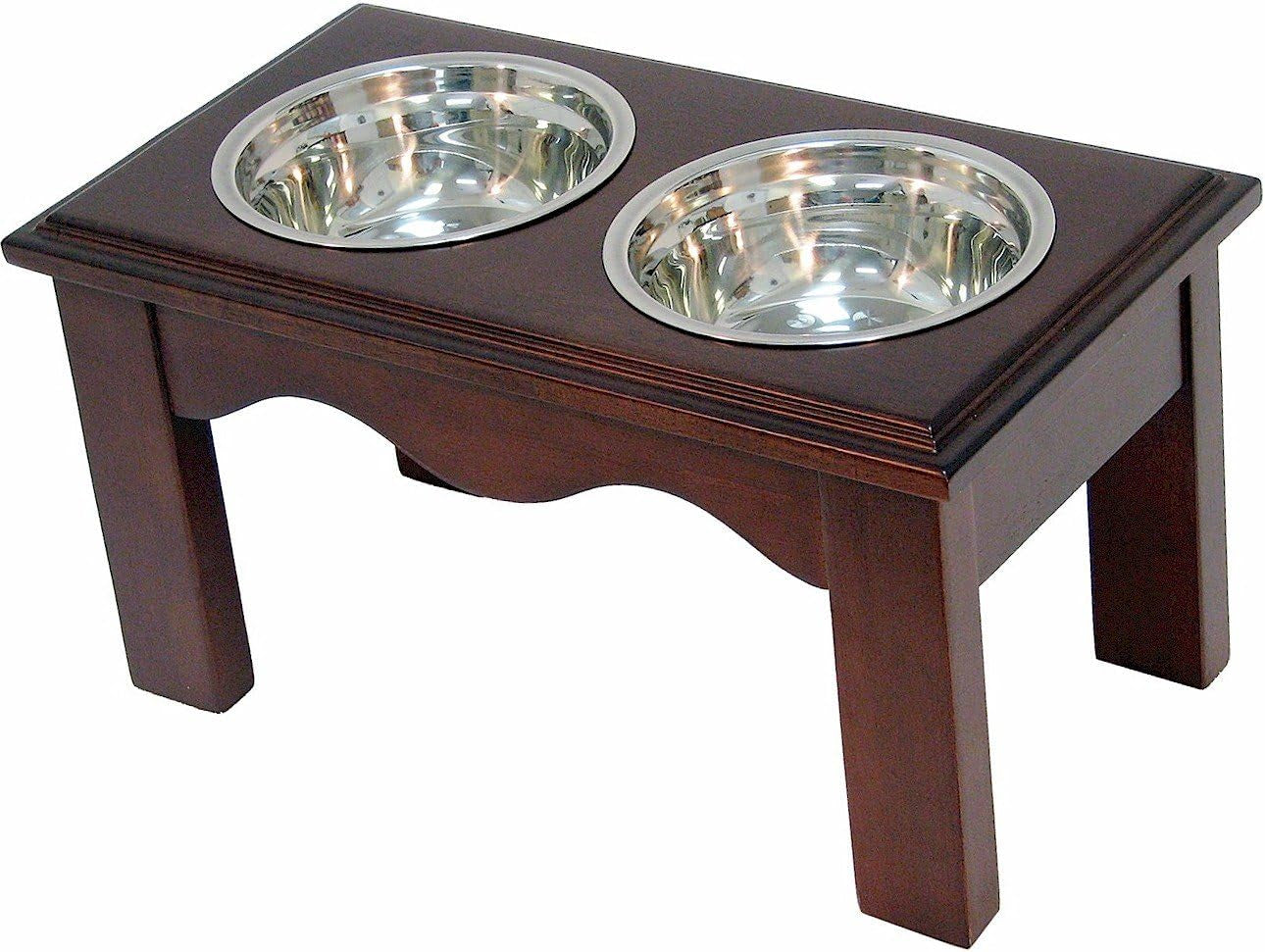 Pet Diner Elevated Raised Dog Bowls, Small, Chestnut