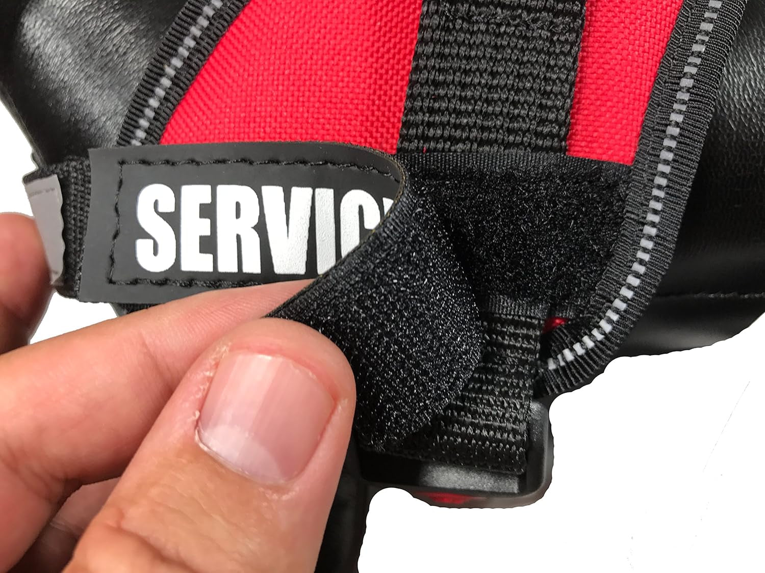 Reflective Service Dog Patches with Hook Backing for Service Animal Vests /Harnesses Small (4.6 X 1) Inch