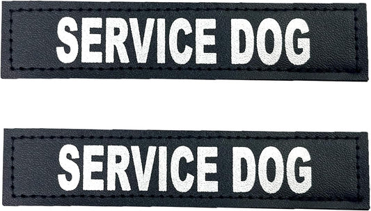 Reflective Service Dog Patches with Hook Backing for Service Animal Vests /Harnesses Small (4.6 X 1) Inch