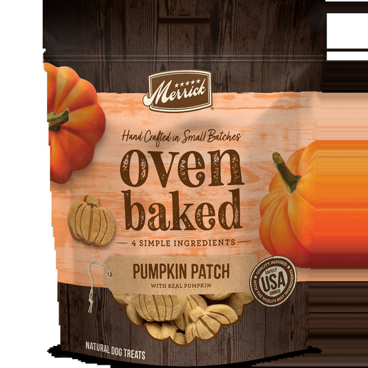 Oven Baked Natural Dog Treats with Real Pumpkin Fall Flavor, 11 Oz Pouch