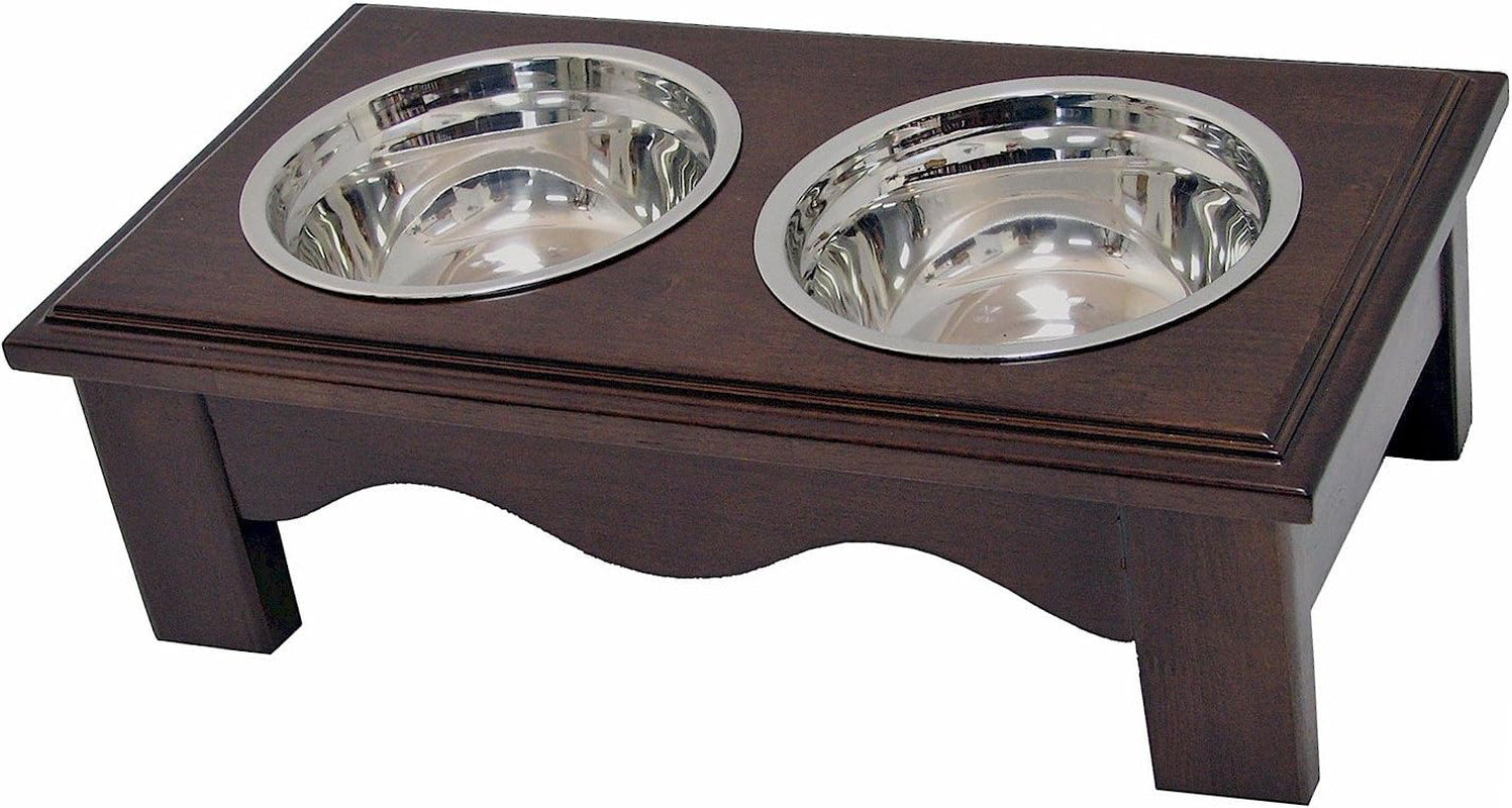 Pet Diner Elevated Raised Dog Bowls, Small, Chestnut