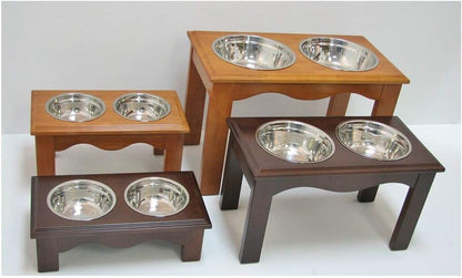 Pet Diner Elevated Raised Dog Bowls, Small, Chestnut