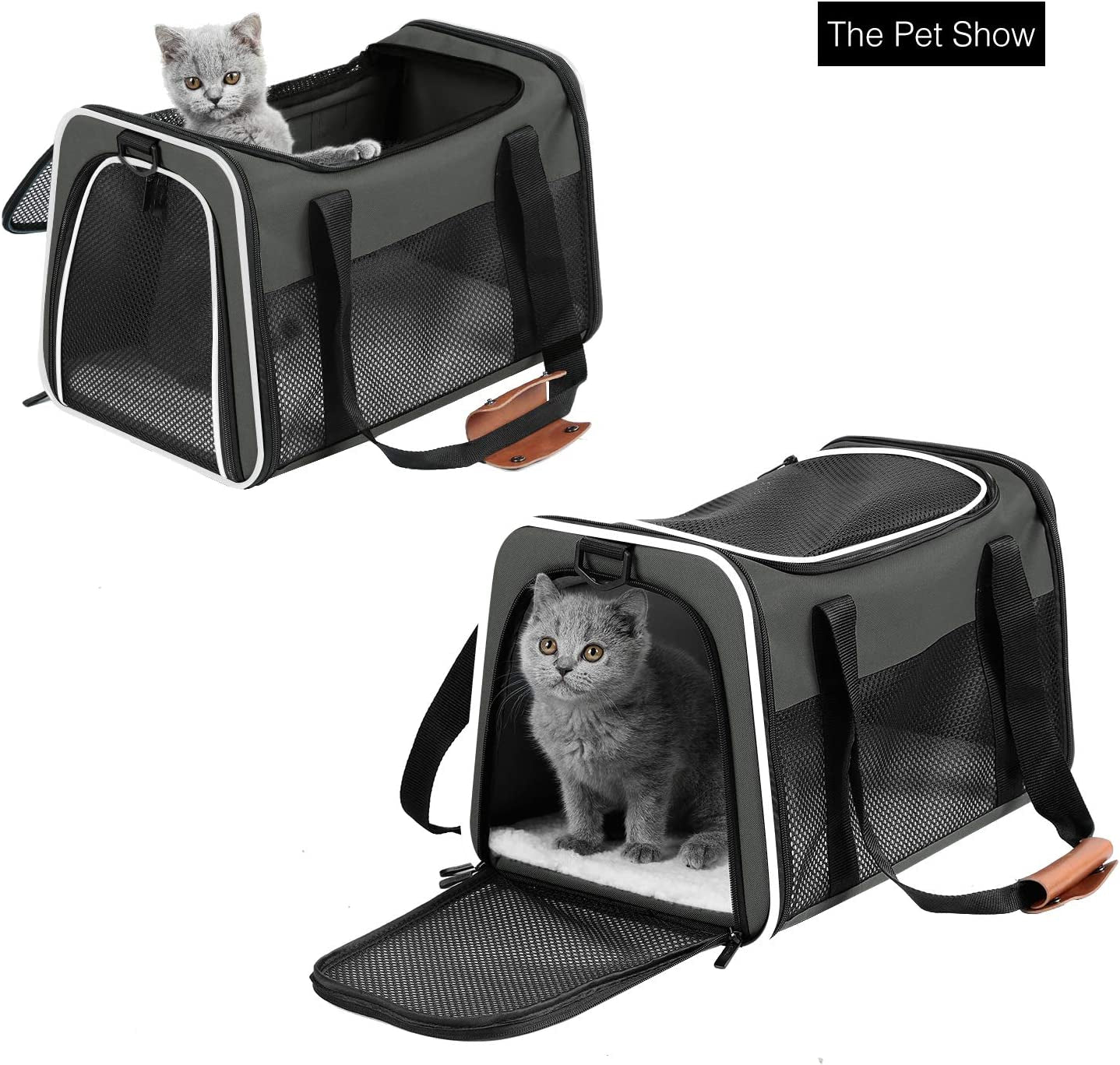 Cat Carrier - Portable Foldable Dog Pet Carrier, Soft-Sided Pet Bag up to 28 Lbs, Airline Approved Travel Puppy Carrier