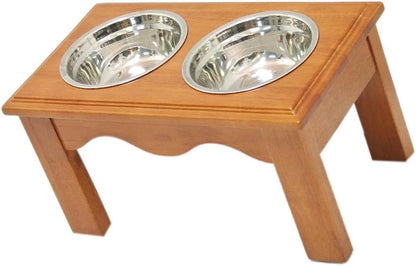 Pet Diner Elevated Raised Dog Bowls, Small, Chestnut