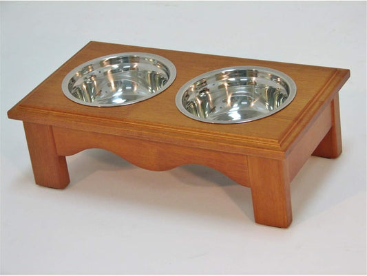 Pet Diner Elevated Raised Dog Bowls, Small, Chestnut